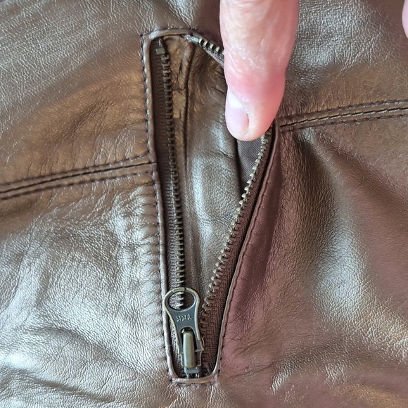 ARDEN B Bronze Metallic leather  Zipper jacket Sz 4 Four Front Pockets - Picture 4 of 16